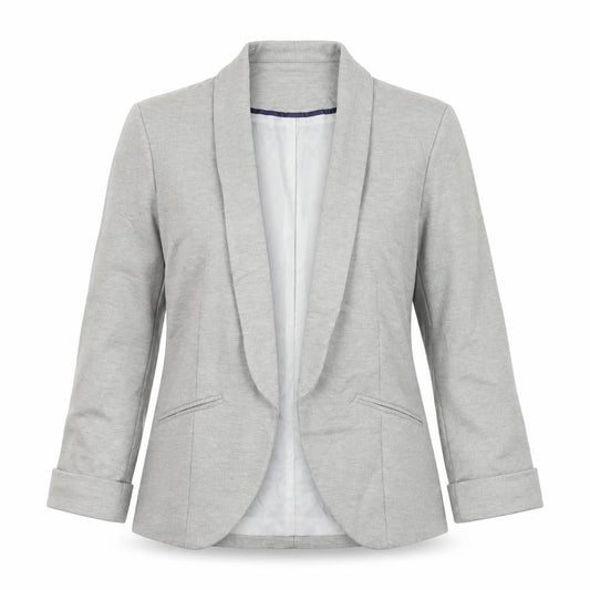 Front view of Miss Selfridge women’s grey jacket, size UK 10