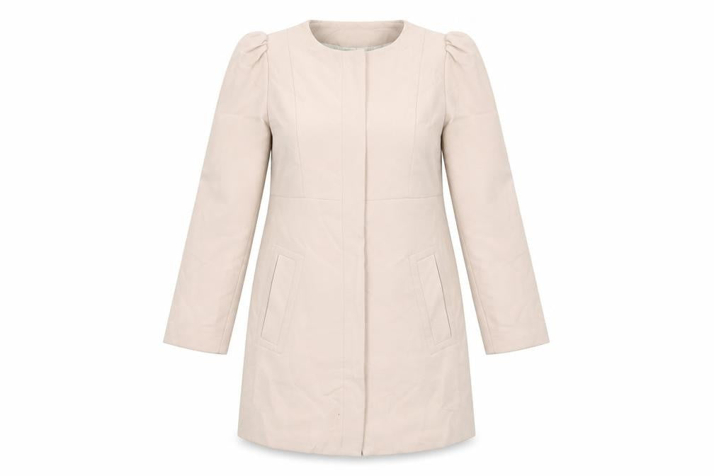 H&M Womens Pink Overcoat Coat Size 8 Zip