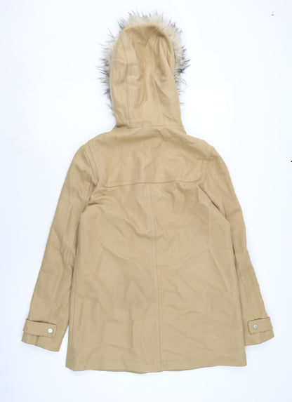 Next Womens Brown Overcoat Coat Size 10 Button
