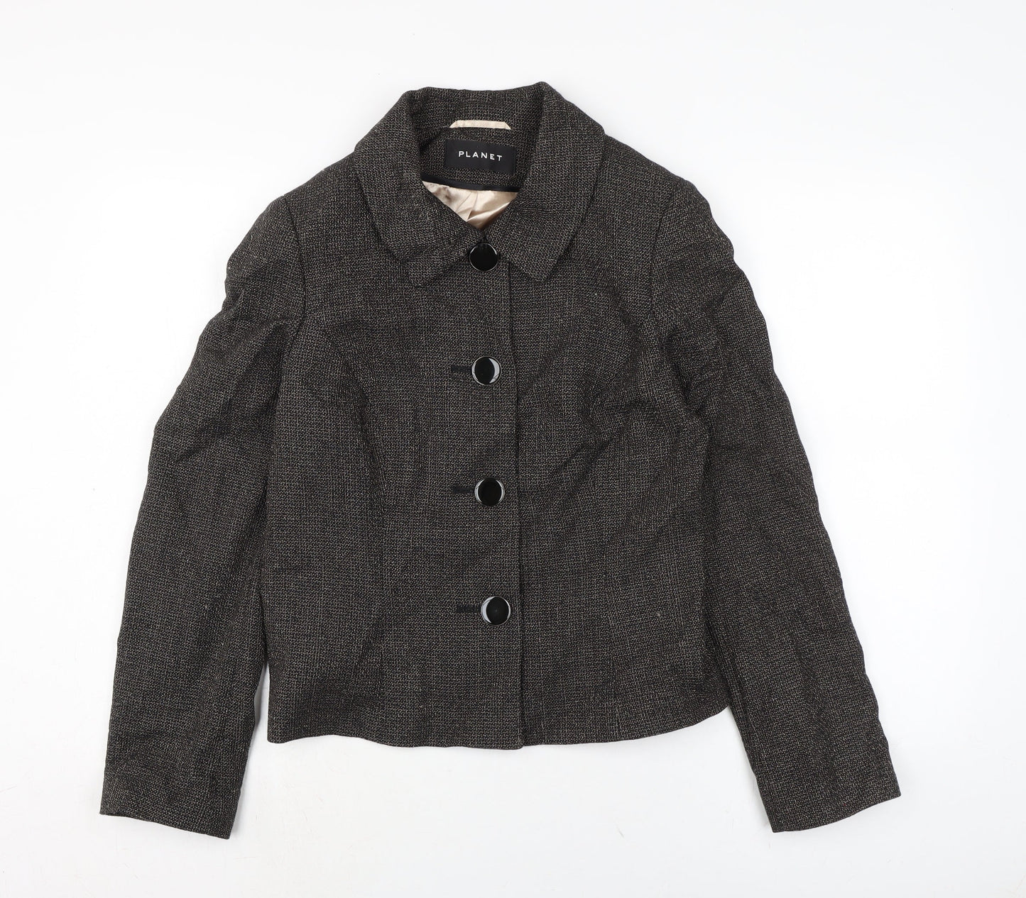 Planet Womens Brown Jacket Size 12 Button