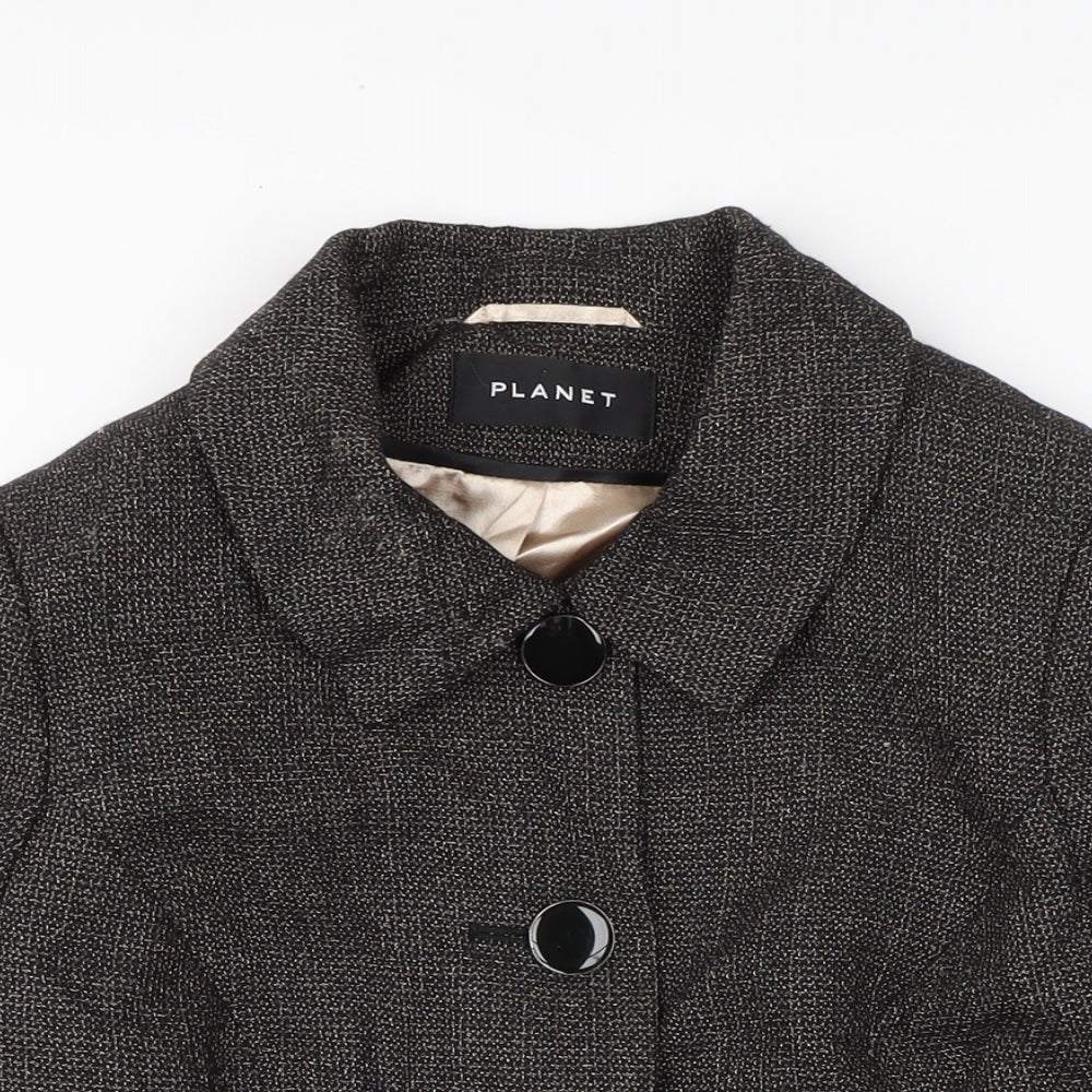 Planet Womens Brown Jacket Size 12 Button