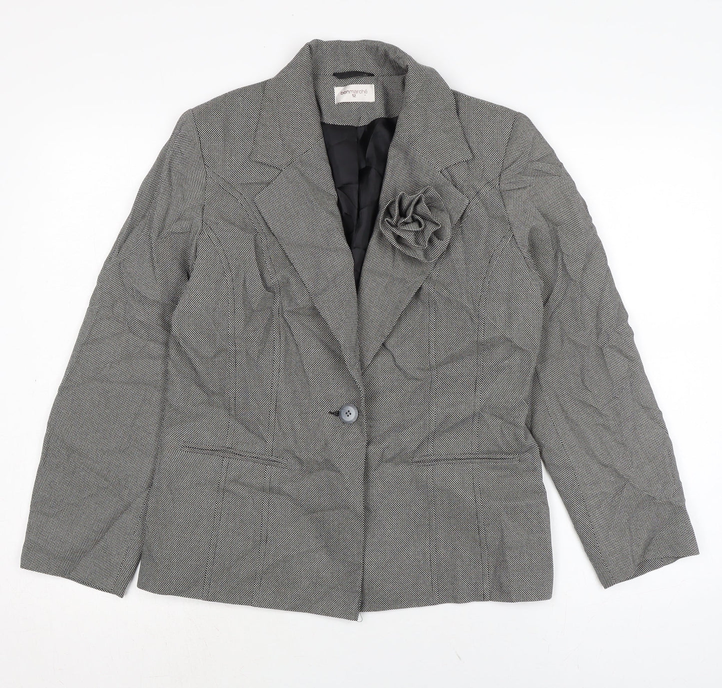Bonmarché Womens Grey Jacket Size 12 Button