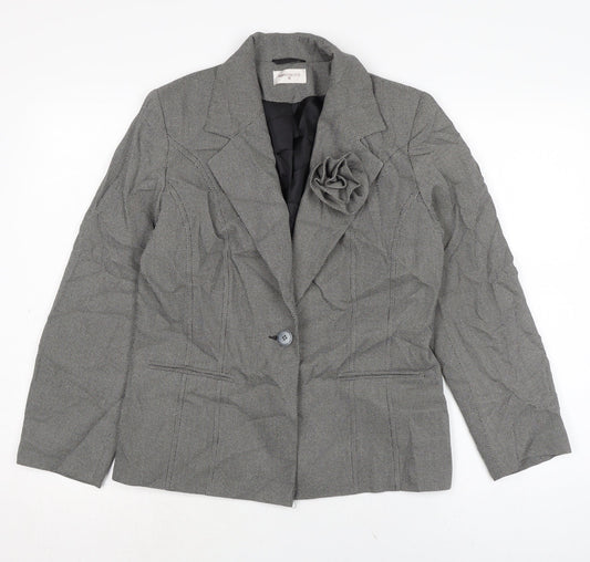 Bonmarché Womens Grey Jacket Size 12 Button