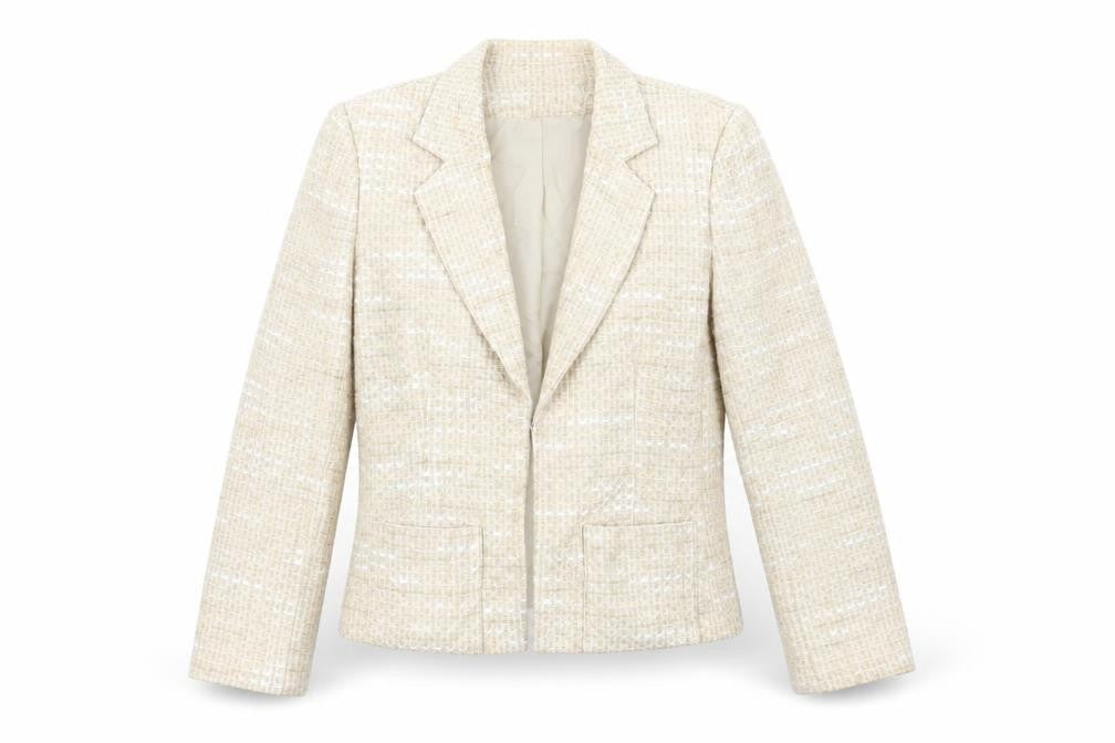 Paul Berman Womens Beige Jacket Blazer Size 14 Hook & Eye