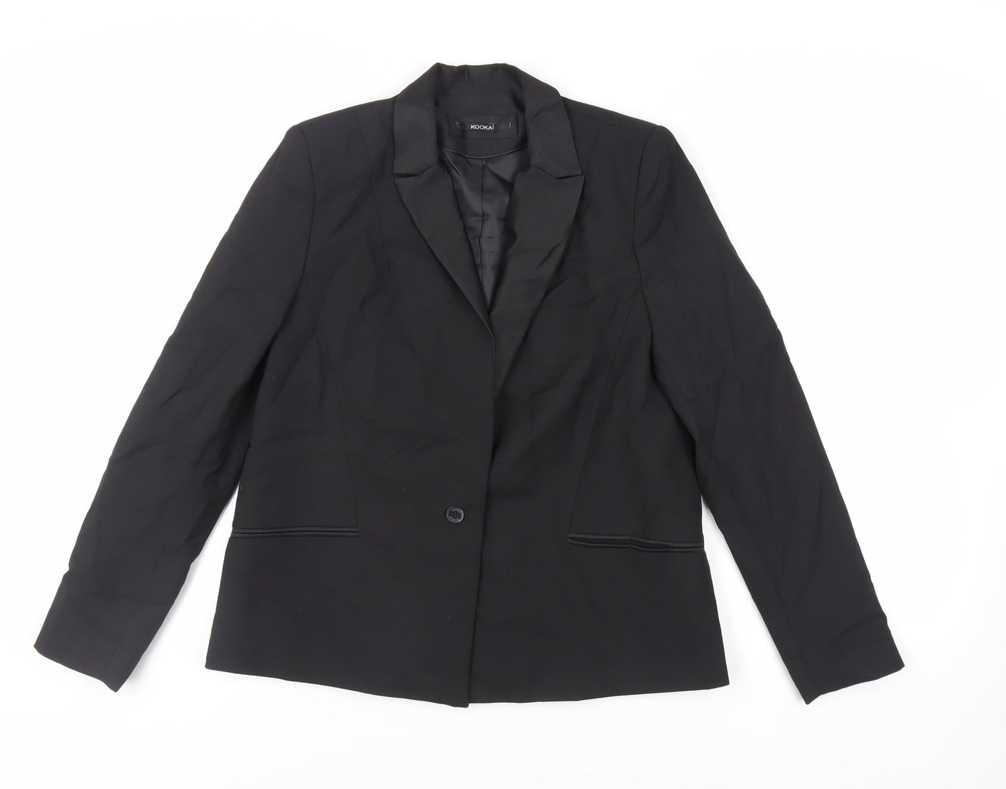 Kookai Womens Black Jacket Blazer Size 12 Button