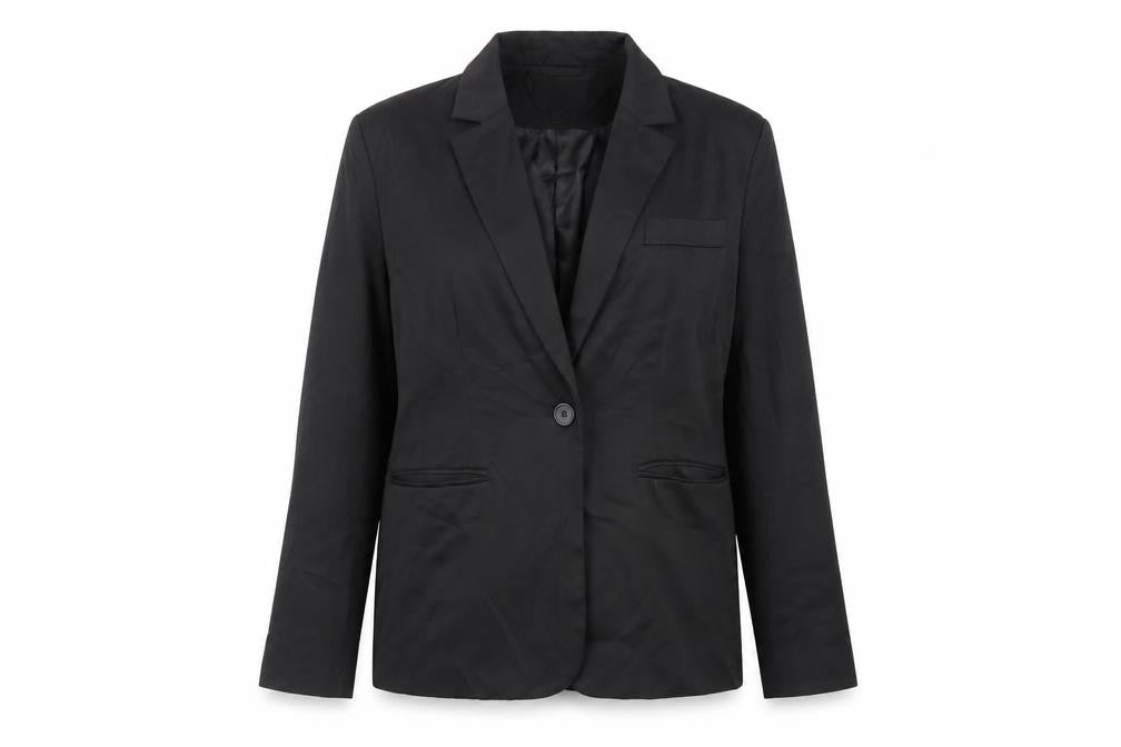 Misspap Womens Black Jacket Blazer Size 14 Button