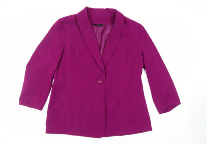 Hudson & Onslow Womens Purple Jacket Blazer Size 18 Button