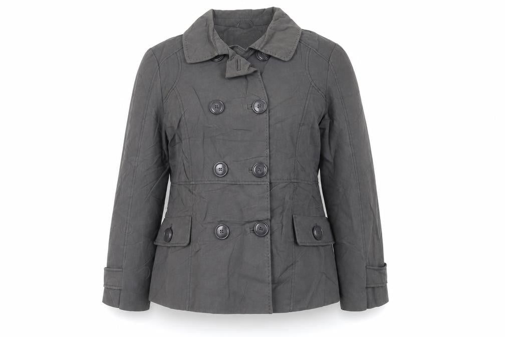 Maine New England Womens Grey Jacket Size 14 Button