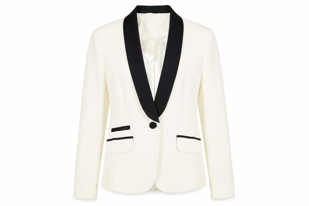 M&Co Womens Ivory Jacket Blazer Size 14 Button