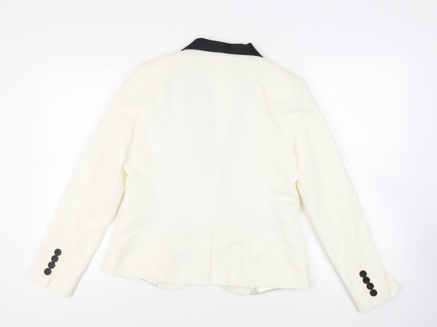 M&Co Womens Ivory Jacket Blazer Size 14 Button