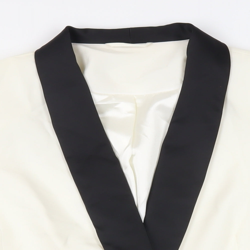 M&Co Womens Ivory Jacket Blazer Size 14 Button