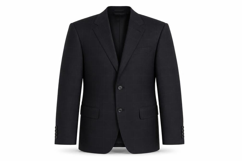 NEXT Mens Black Check Wool Jacket Suit Jacket Size 38 Regular