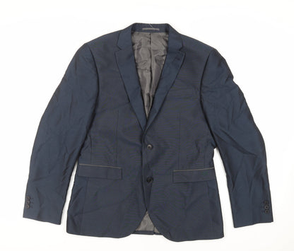 Next Mens Blue Polyester Jacket Suit Jacket Size 42 Regular