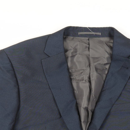Next Mens Blue Polyester Jacket Suit Jacket Size 42 Regular