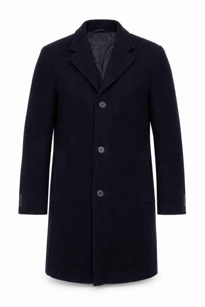 Bruce & Borough Mens Blue Overcoat Coat Size 40 Button