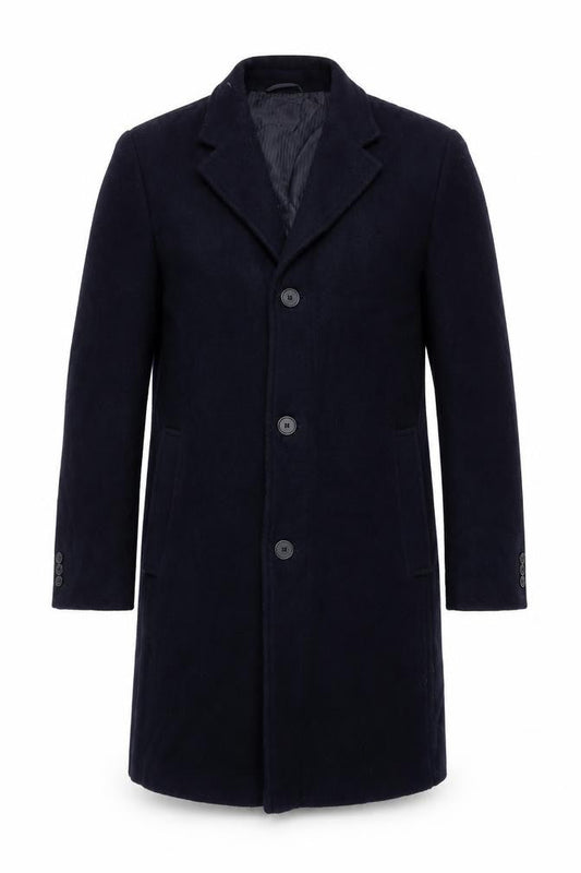 Bruce & Borough Mens Blue Overcoat Coat Size 40 Button