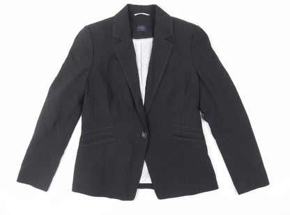 Marks & Spencer Womens Black Jacket Blazer Size 12 Button