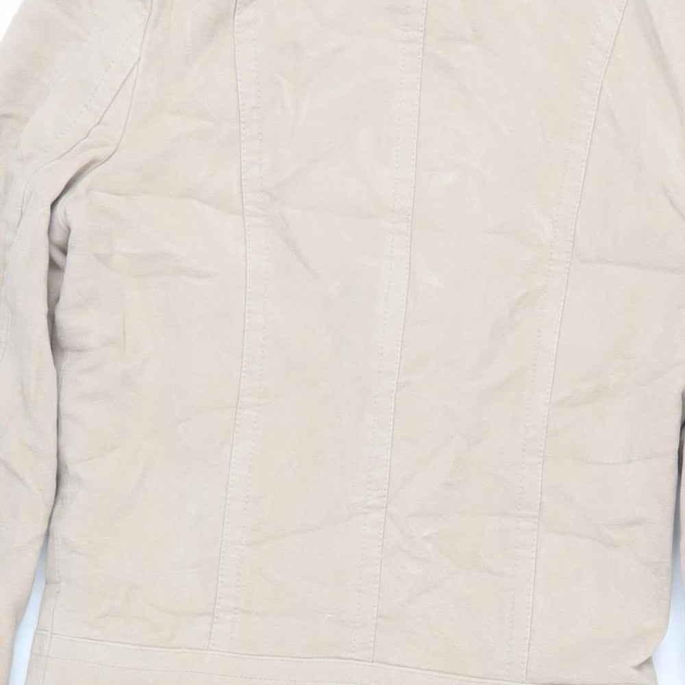 NEXT Womens Beige Overcoat Coat Size 8 Snap