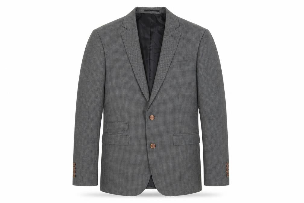 ASOS Mens Grey Plaid Polyester Jacket Suit Jacket Size 40 Regular