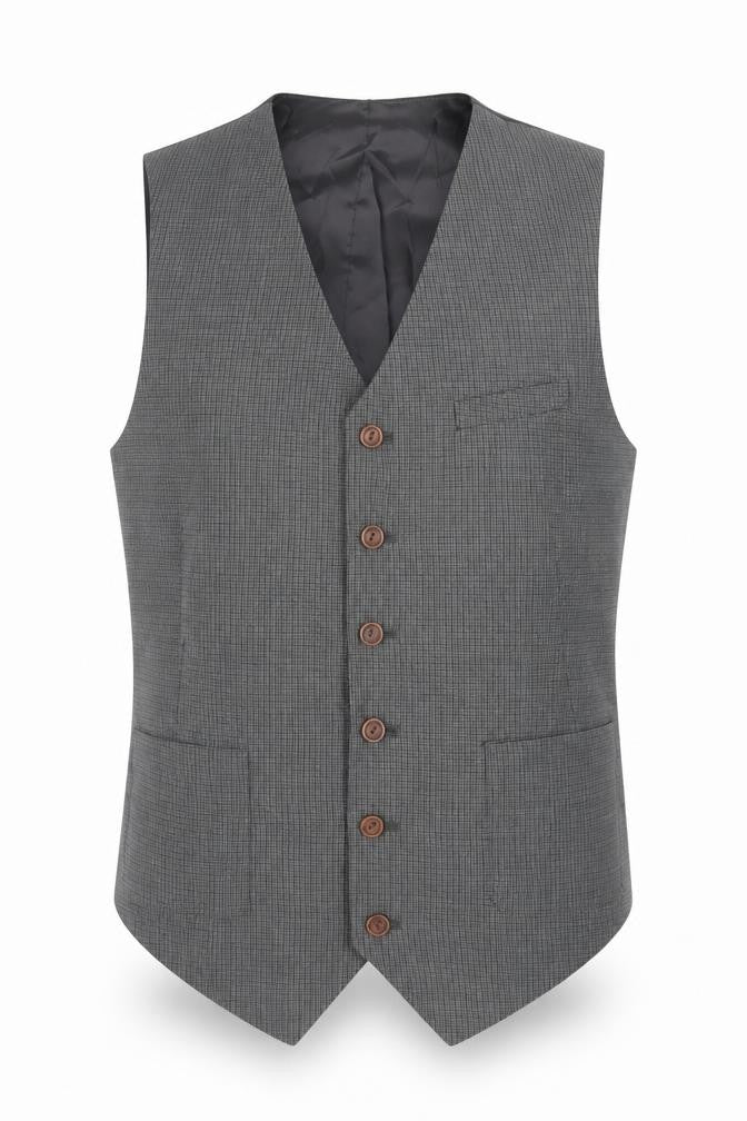 ASOS Mens Grey Plaid Polyester Jacket Suit Waistcoat Size 40 Regular