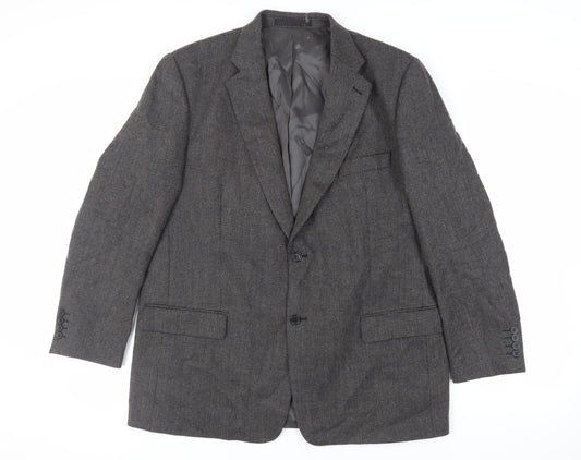 Marks and Spencer Mens Grey Wool Jacket Blazer Size 46 Regular