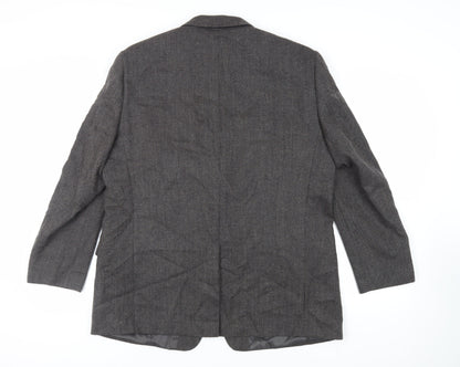 Marks & Spencer Mens Grey Wool Jacket Blazer Size 46 Regular
