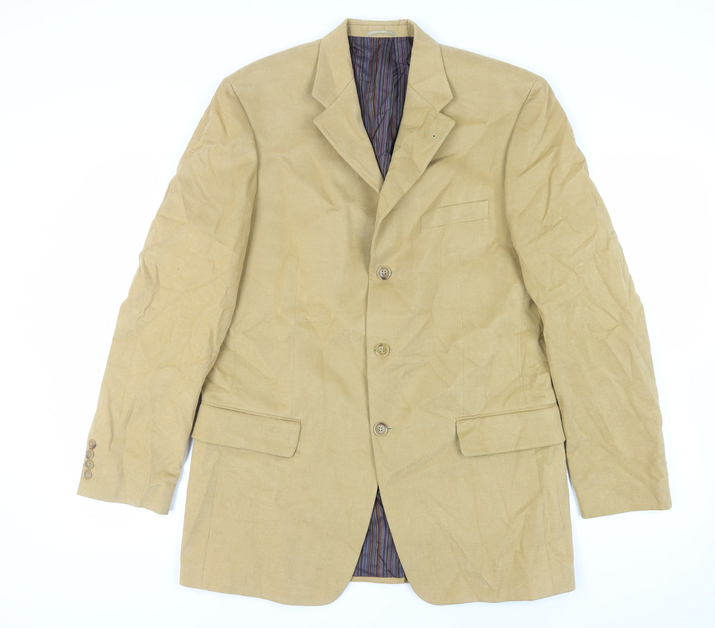 BARUTTI Mens Beige Cotton Jacket Blazer Size 42 Regular