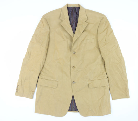 BARUTTI Mens Beige Cotton Jacket Blazer Size 42 Regular