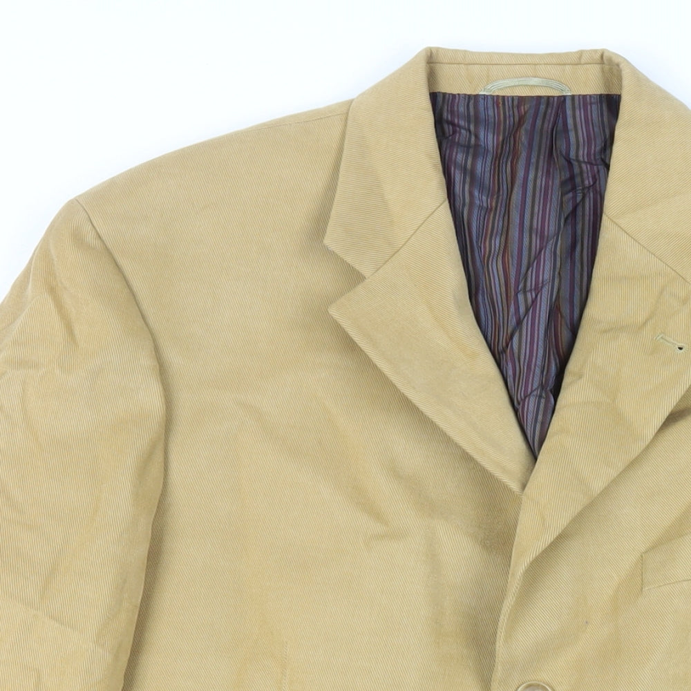 BARUTTI Mens Beige Cotton Jacket Blazer Size 42 Regular