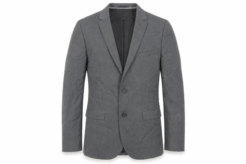 H&M Mens Grey Polyester Jacket Suit Jacket Size 38 Regular