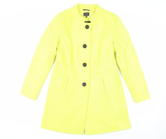 Marks and Spencer Womens Yellow Overcoat Coat Size 10 Button