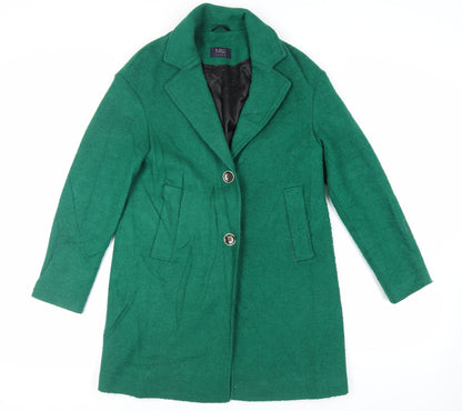 Marks & Spencer Womens Green Pea Coat Coat Size 10 Button