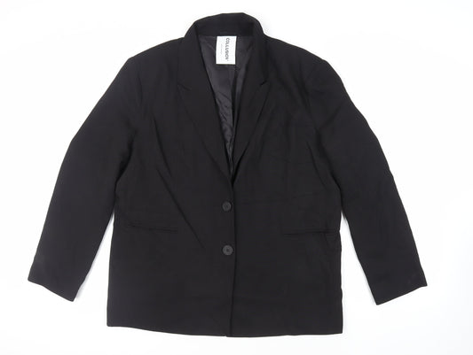 COLLUSION Womens Black Jacket Blazer Size 12 Button - Oversized
