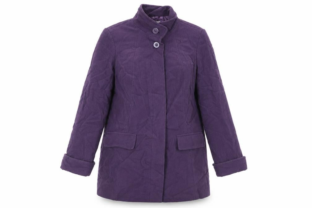 Marks and Spencer Womens Purple Pea Coat Coat Size 14 Button