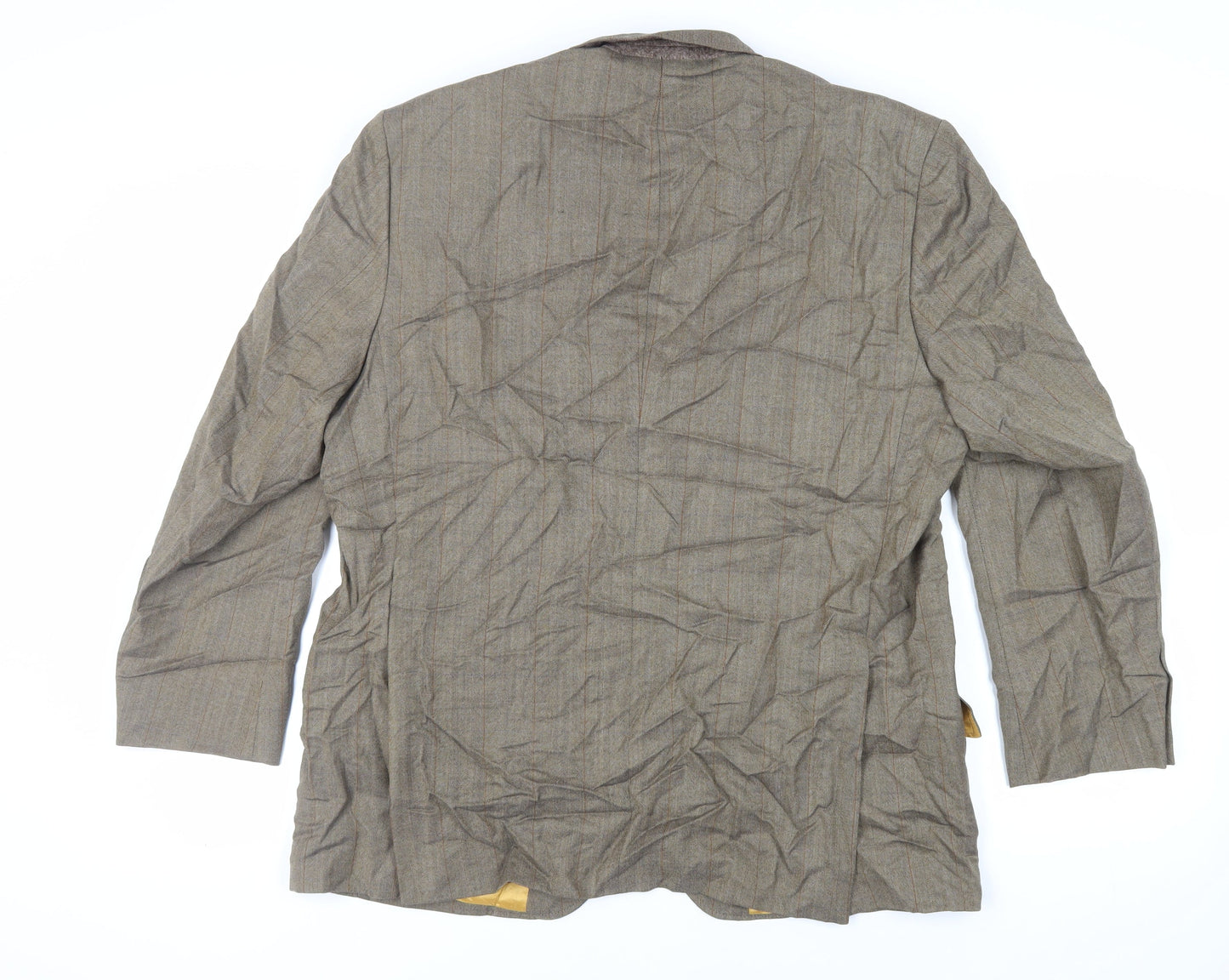 Gurteen Mens Brown Striped Wool Jacket Suit Jacket Size 46 Regular