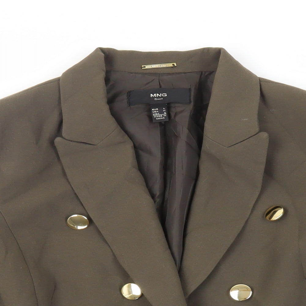 Mango Womens Green Jacket Blazer Size L Button
