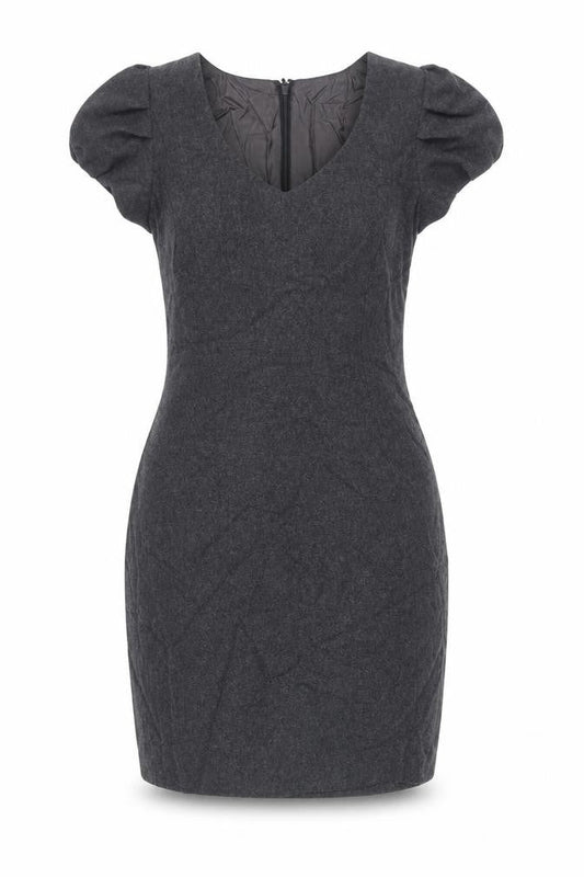 Great Plains Womens Grey Wool Pencil Dress Size M Scoop Neck Zip - Lined