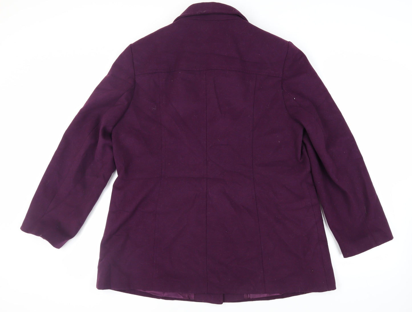 EWM Womens Purple Pea Coat Coat Size 20 Button