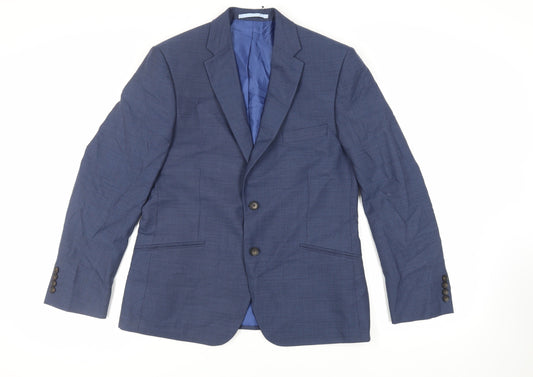 Marks and Spencer Mens Blue Wool Jacket Suit Jacket Size 40 Regular