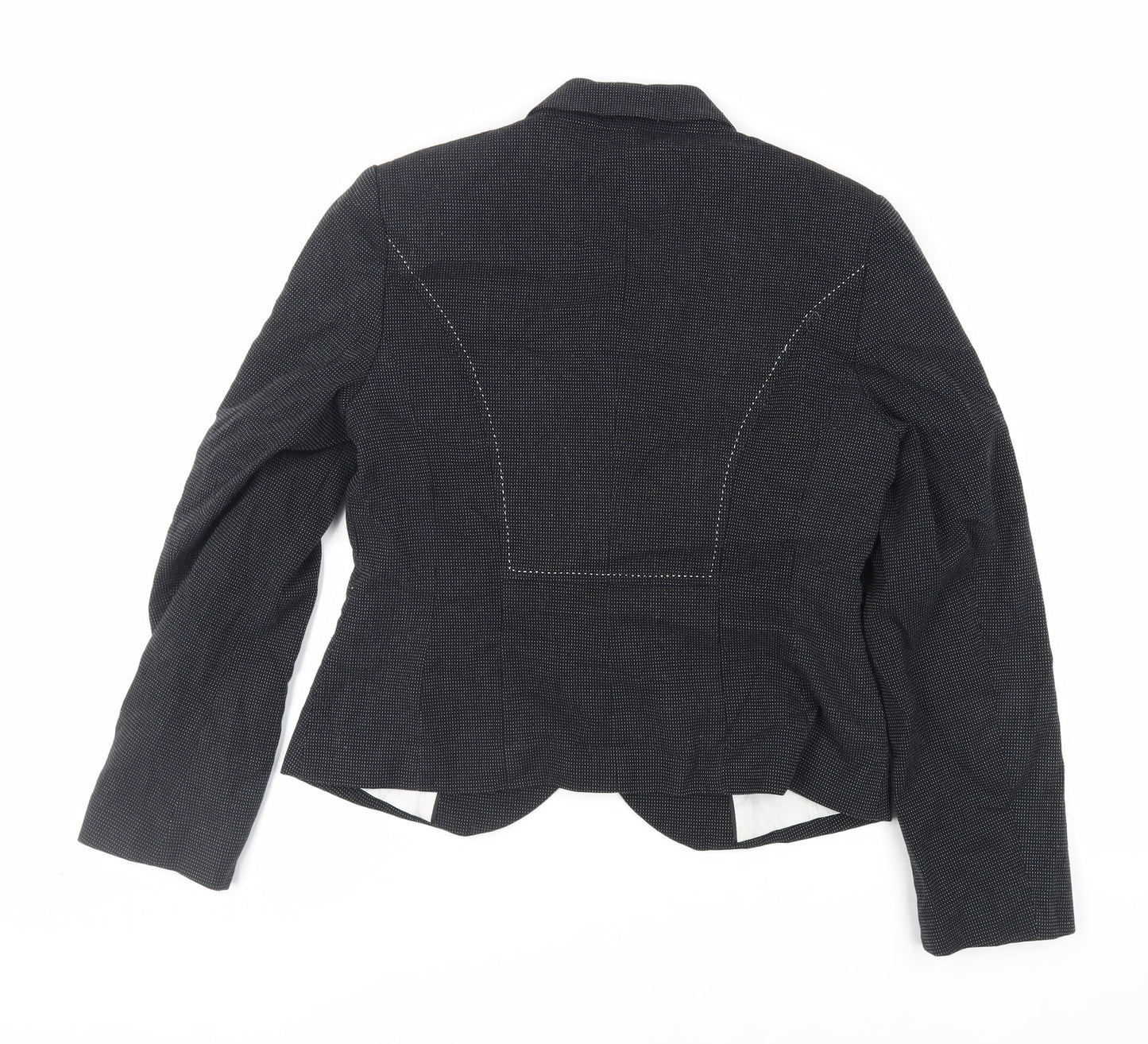 Marks and Spencer Womens Black Polka Dot Jacket Blazer Size 12 Button