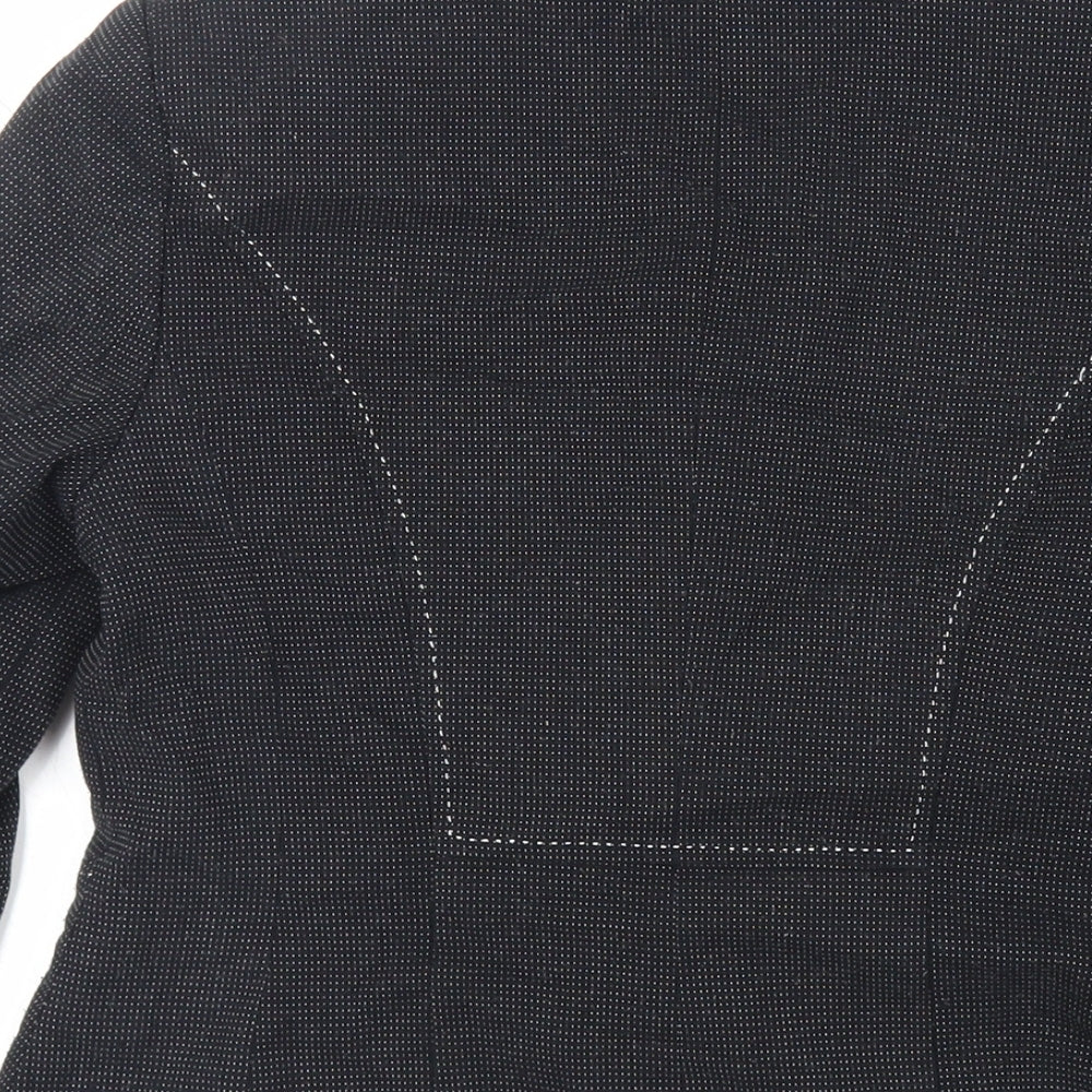 Marks and Spencer Womens Black Polka Dot Jacket Blazer Size 12 Button