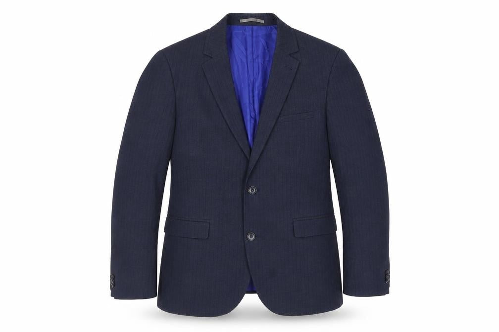 Marks & Spencer Mens Blue Striped Polyester Jacket Suit Jacket Size 40 Regular