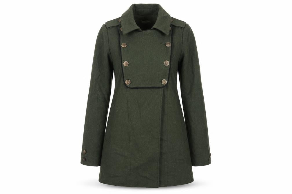 Pins & Needles Womens Green Pea Coat Coat Size S Button