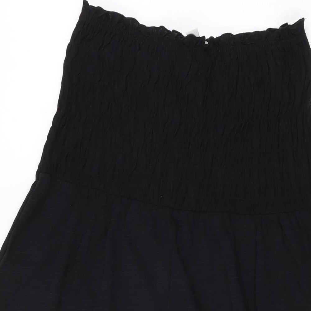 Marks and Spencer Womens Black Cotton Shift Size 8 Off the Shoulder Pullover