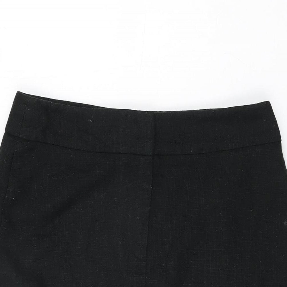 Marks and Spencer Womens Black Viscose Straight & Pencil Skirt Size 10 Zip