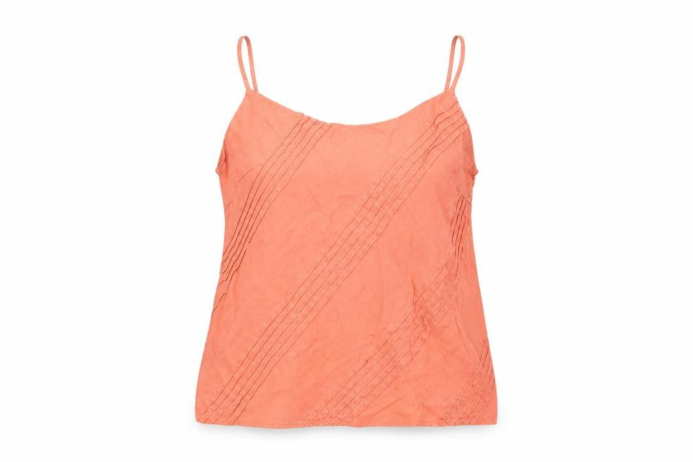 Marks & Spencer Womens Red Linen Camisole T-Shirt Size 12 Round Neck