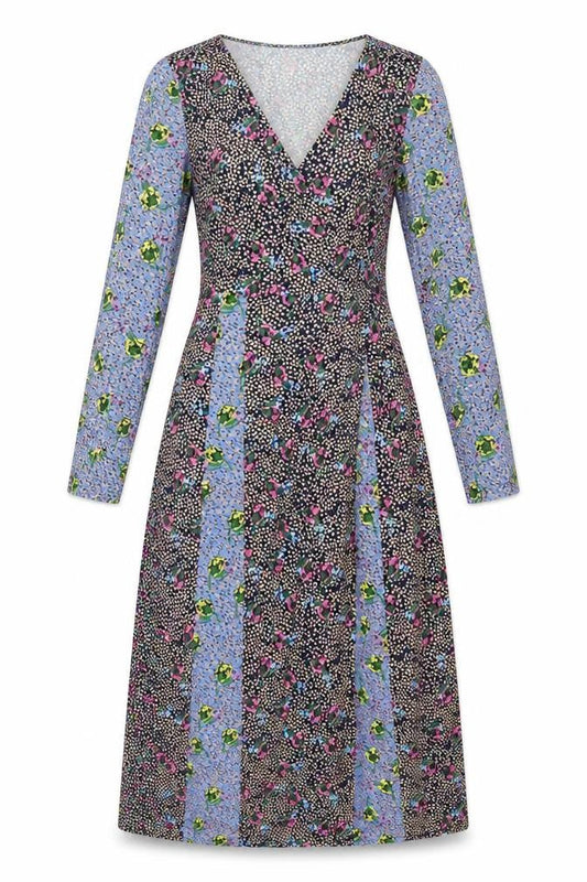 Nasty Gal Womens Multicoloured Floral Polyester Wrap Dress Size 8 V-Neck Zip