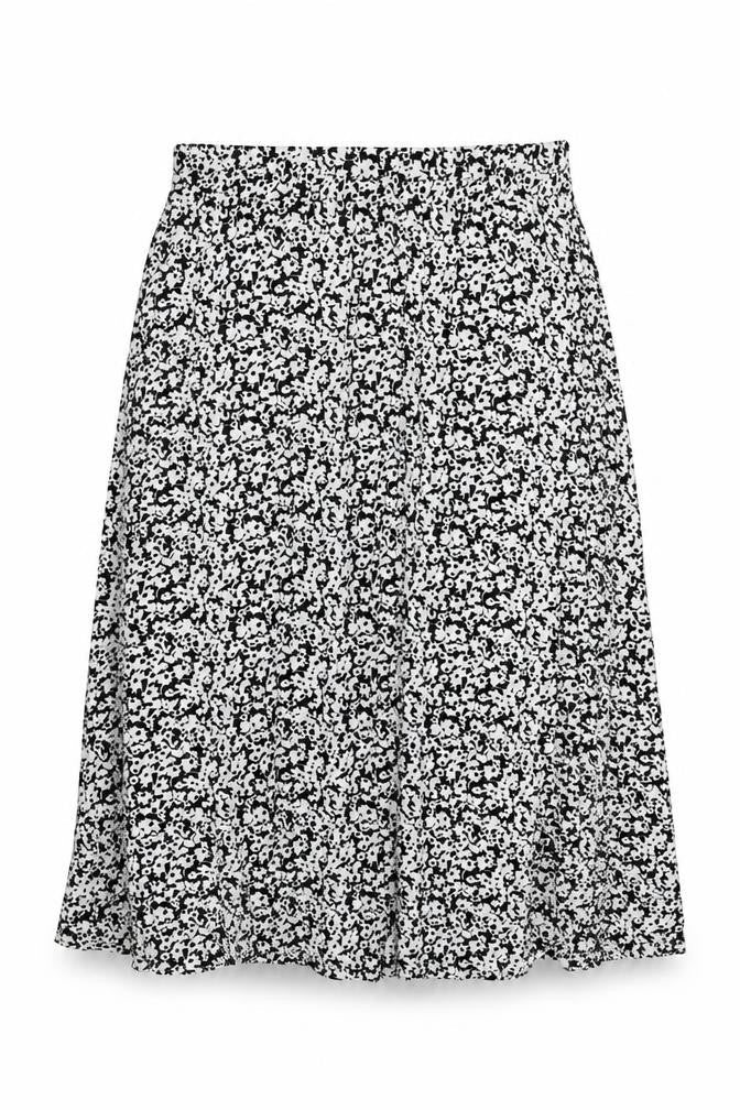 Marks & Spencer Womens White Floral Viscose Swing Skirt Size 14
