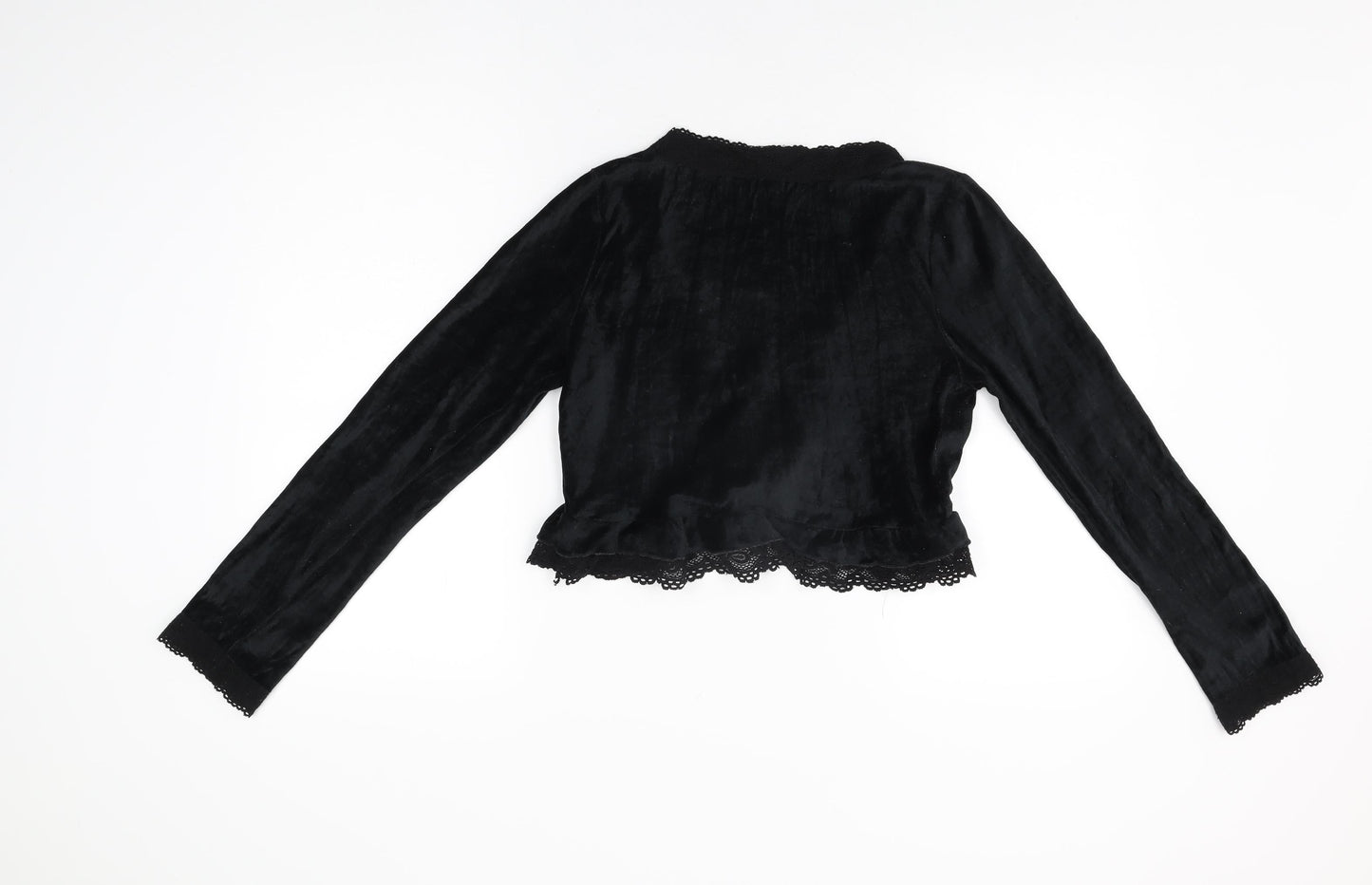 Warehouse Womens Black Polyester Basic T-Shirt Size 10 V-Neck