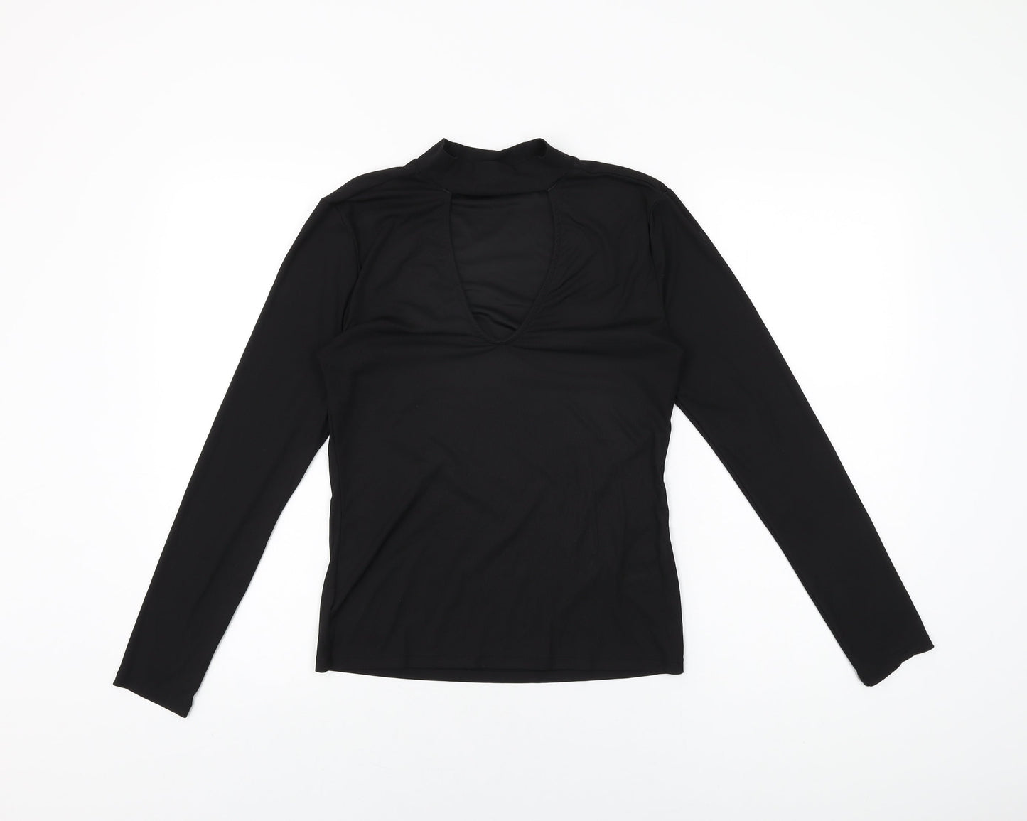 H&M Womens Black Polyester Basic T-Shirt Size M Round Neck